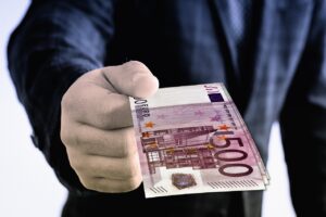 euro in hand